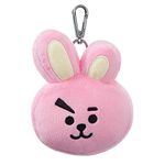 AURORA BT21 Official Merchandise, Cooky Plush Key Clip, 61334, Pink, one Size