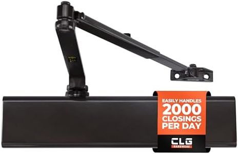 CLG HARDWARE Heavy Duty Commercial Door Closer DC8016 - Slim Line - Surface Mounted, Grade 1- ADA & UL 3 Hour Fire Rated, Adjustable Size 1-6 for Entrances & Aluminum Storefronts - US10D Dark Bronze