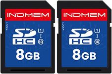 INDMEM SD Card 8GB 2 Pack UHS-I U1 Class 10 8G SDHC Flash Memory Card Compatible with Digital Camera, Computer, Trail Cameras