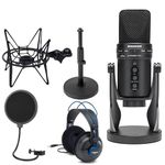 Samson G-Track Pro Professional USB Condenser Microphone with Headphones Shockmount + Pop Filter + Tabletop Mic Stand