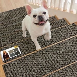 JSEI Stair Treads for Wooden Steps Indoor, 14 Pack, 9" x 28", Greyish Brown
