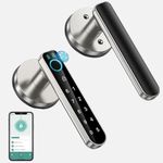 Fingerprint Door Lock-Smart Door knob-with passcode keypad keyless Entry Door Handle，biometric Door Lock，Fingerprint Code Door knob for Bedroom Home (Silver APP)