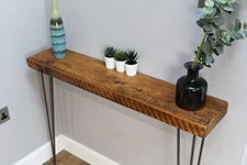 Rustic Chunky Console Table | 20cm or 15cm deep Handcrafted Home Side Table | Wooden Table with Hairpin Legs | Radiator Shelf | Entryway | Hallway | Home Decor