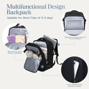 Xkdoai Ryanair Cabin Bag – 40x30x20cm Travel Carry-On Luggage