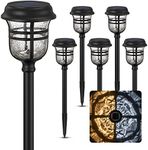 XMCOSY+ Solar Outside Lights Pathway - 6 Pack Outdoor Solar Lights for Yard, Auto On/Off IP65 Solar Garden Lights Outdoor Waterproof LED for Landscape Lawn Driveway Walkway (Warm & Cold White)