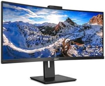 Philips 346P1CRH - 34 Inch QGHD Curved ultrawide Monitor, 100Hz, 4ms, VA, USB-C Dock, Webcam, Speakers, HDR 400 (3440 x 1440, 500 cd/m², HDMi/DP/USB-C/USB 3.2)