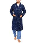 Nautica Men's Woven J-Class Robe, Peacoat, Large/X-Large