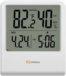 Indoor Thermometer, Room Thermometer and Hygrometer with Clock, Temperature and Humidity Meter with Clock, Double Comfort Indicator, Time, Date(White)