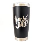 Hockey Dad 20oz Coffee Tumbler (Black), GIft for Hockey Lover, Insulated Coffee Travel Mug, Ice Hockey Gifts for Men