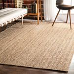 MDS Hand Woven Jute Area Rug 8x10 feet - Natural Burlap Braided Reversible Rectangular Rugs for Home Decor, Living Room, Kitchen, Entryway Rug, Rustic, Natural Look Rug -Farmhouse (8'x10')