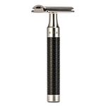 MUHLE Rocca Safety Razor, Stainless Steel and Black Handle