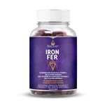 Iron Gummies Supplement with Vitamin C, A, Vitamins B Complex, Folate, Multivitamins for Women, Kids & Adults - Supports Energy, No After Taste, Vegan Supplements - Grape Flavor (60 Ct)