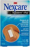 Nexcare Tegaderm +Pad Waterproof Transparent Dressing 50mm x 70mm (Pack of 5)