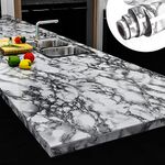 Yenhome Countertop Contact Paper Waterproof 10M x 76CM Grey Granite Marble Contact Paper Self Adhesive Wallpaper Kitchen Countertop Peel and Stick Wallpaper Removable Contact Paper for Desk Table Top