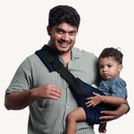 Snugs Ergonomic Baby Carrier | Luxe Edition | Toddler carrier | Sling carrier | Breathable and Lightweight Fabric | Adjustable Straps | Suitable for 8 Months to 4 Years | Supports Up to 20 Kg | Multicolor (Royal Denim)