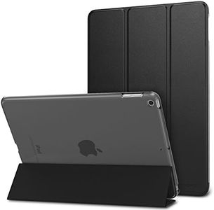 MoKo Case for iPad 9.7 2018/2017 - Slim Lightweight Smart Shell Stand Cover with Translucent Frosted Back Protector for Apple iPad 9.7 Inch (iPad 5, iPad 6), Black (Auto Wake/Sleep)
