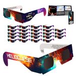 Helioclipse [25 Pack] Solar Eclipse Glasses 2024 - AAS Approved - Trusted for Direct Solar Eclipse Viewing - ISO 12312-2 & CE Certified - Lunette Eclipse Solaire