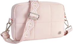 Telena Crossbody Bags for Women Crossbody Purse Lightweight Puffer Shoulder Bag for Travel Pink