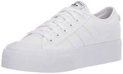 adidas Originals womens Nizza Platform Sneaker, White/White/White, 7.5 US