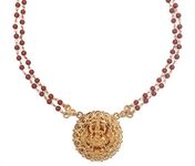 Radha's Creations Traditional One gram gold short red beads chain necklace 24" For Women and Girls No.1085