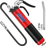 Bravex Grease Gun, Heavy Duty Professional Pistol Grip Grease Gun, 18 inch Flex Hose Red