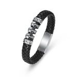 Minicremation Cremation Jewelry Skull Urn Bracelet for Ashes for Men Women Keepsake Memorial Cuff Bangle Braided Leather Wristband Cremation Bracelet Gift for Men Dad Husband