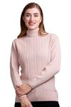 GODFREY High Neck Woolen Full Sleeve Girls Sweater Top - Small (S / 34) Rose Pink