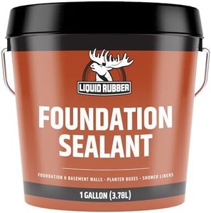 Liquid Rubber Concrete Foundation and Basement Sealant - Indoor & Outdoor Waterproof Coating, Easy to Apply, Black, 1 Gallon