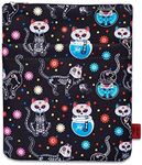 Day of The Dead Cats Book Sleeve, Dia De Los Muertos Skull Book Covers for Paperbacks Book Sleeves with Zipper 11 X 8.5 Inch