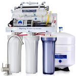 iSpring RCC1UP 6-Stage 100 GPD Under Sink Reverse Osmosis Drinking Water Filtration System with Booster Pump and UV Ultraviolet Filter, Patented Top-Mounted Faucet Design for Easy Installation