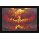 Mad Masters Phoenix Bird Wings on Fire Painting Hanging Photo Frame Decorative Item for Living Room, Bedroom, Home Decor and Wall Decoration (MM 1897, 8x12 Inch, Paper, Without Plexi Glass)