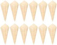 NUOBESTY 100pcs Disposable Wood Cone Wood Tasting Cone Pine Finger Food Serving Cone Ice Cream Holder Finger Food Popcorn Container for Party Wedding Buffet Restaurant 13X5X5CM