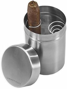 4.5" Vertigo Road Trip Car Portable Cigar Ashtray, Ring And Spiral To Secure Cigars