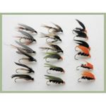 Wet Trout Flies, 18 Pack, Cormorants, Hares Ears, Greenwell, March Brown, Choice of sizes (10)