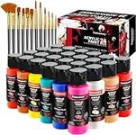 fantastory Acrylic Paint Set 24 Colors (2 oz / 60ml Each), Non Toxic, Non Fading, Waterproof, Acrylic Paint Kit for Artwork & DIY Projects on Canvas, Wood, Glass, Clay, Fabric, Ceramic, Paper, Canvas