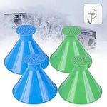 Ice Scrapers for Car Windshield, 4 PCS Magical Car Ice Scraper, Snow Scraper for Car, 2 in 1 Multifunctional Cone-Shaped Magical Ice Scrapers for Car Windshield, Windshield Scraper for Ice and Snow