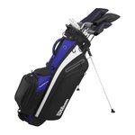 Wilson Men's PlayerFit Steel Complete Golf Club Set with Stand Bag, Includes Steel Shafts & A Versatile Stand Bag, Colour: Black/Black/White