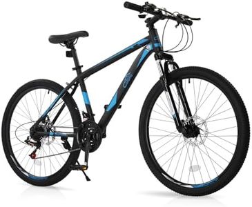 Ktaxon Mountain Bike 26 Inch Men & Women Mountain Bike 21-Speed Adult Bikes, Double Disc Brake, Suspension Fork,High Carbon Steel Frame (Matte Blue)