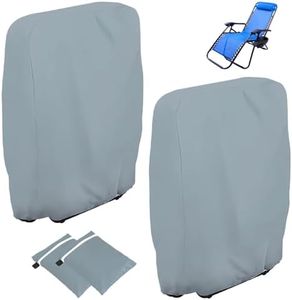 Omtofo 2 Piezas Funda para Silla Plegable para Exteriores, Fundas de Plegable para Tumbona de Tela Oxford Impermeable Antipolvo Anti-UV con Bolsa de Almacenamiento
