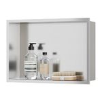 Neodrain Shower Niche, Bathroom Shelf Inner Size 18" X 12", Brushed Stainless Steel Bathroom Wall Niche Cubby, No Tiled Recessed, Stainless Niche for Storage