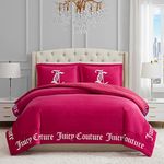 Juicy Couture - Comforter Set - Gothic Design Bedding - King - 3 Piece Set Includes (1) 108" x 92" Comforter and (2) 20" x 36" Shams - Wrinkle Resistant - Premium Bedroom Decor - Hot Pink