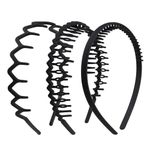 WLLHYF 3 Pieces Sharks Tooth Hair Comb Plastic Non Slip Headband Wavy Teeth Hair Hoop Fashion Effortless Hairband Hair Accessory for Women Girls Men