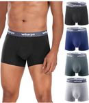 wirarpa Men's Underwear Trunks Micro Modal Boxer Shorts Soft Comfortable Underpants for Men 4 Pack Multicoloured Size M