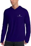 WINNERAIN Men's Sun Protection Hoodie UPF 50+ Fishing Long Sleeve Rash Guard Shirt SPF UV Protection T-Shirts Swimming Running Quick Dry Lightweight XL Deep Blue