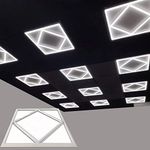 15x Trade Pack LED Lattice Diamond Panel 600x600 Edge Border Frame Lit Cool White 6500K 40W + 40W Suspended Ceiling Recessed Light Shop Office Home Lighting