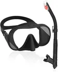 Fawater Dry Snorkel Set, Full Silicone Seal Scuba Diving Swim Mask,180° Clear View Snorkel Mask with Anti-Fog Coating Tempered Glass,Snorkeling Gear for Adults & Youth.