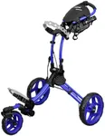 Clicgear Rovic Model RV1S 2.0 Golf Push Cart with 360 Degree Swivel Front Wheel, Foldable 3-Wheel Walking Golf Cart (Blue)