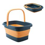 Homarket Collapsible Foot Bath Soak Tub with Handle, Portable Feet Spa Soaking Basin Bucket with Massage Acupoint for Washing Soaking Feet (Orange)