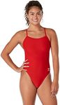 Speedo Womens Endurance The Solid Team Colors One Piece Swimsuit, Team Red, 34 US