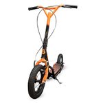 Zinc Radikal BMX Scooter – Orange and Black, Hybrid Scooter and BMX, 12 Inch Tyres, Dual Handlebar Brakes, Large Non-Slip Footplate, Adjustable Handlebar, Kids & Adults